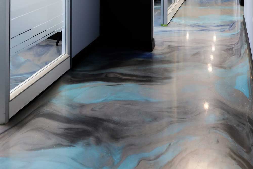 Commercial Epoxy Flooring for showrooms and office, London, ON.